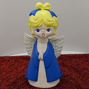 Vintage Blue and Yellow Praying Singing 🙏 Angel